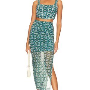 Free People | Galaxy Crop Corset Skirt Set  | Size Small